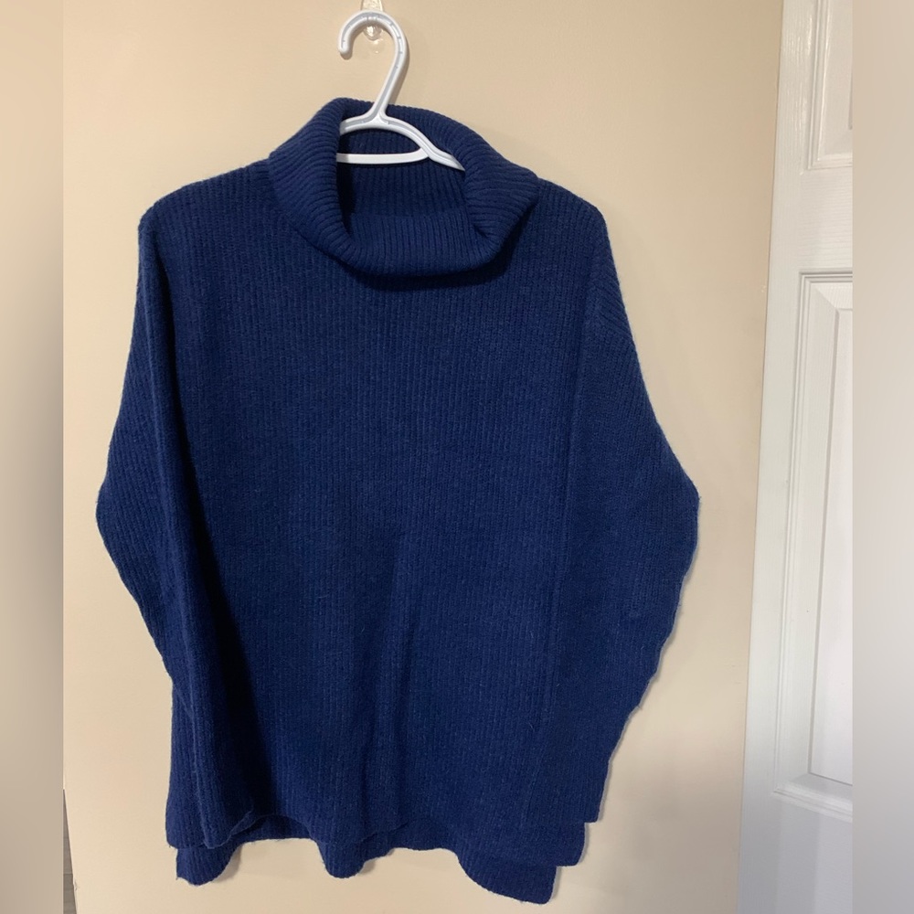 RW&CO Size Medium Royal Blue Cowl Neck Sweater